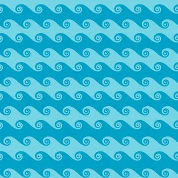 Seamless sea wave vector abstract pattern Stock Illustration