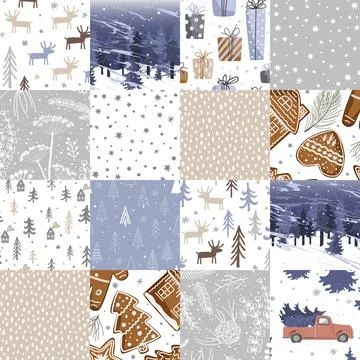 Seamless seamless patchwork quilt with summer flowers, honey bees, and sunflo Stock Illustration