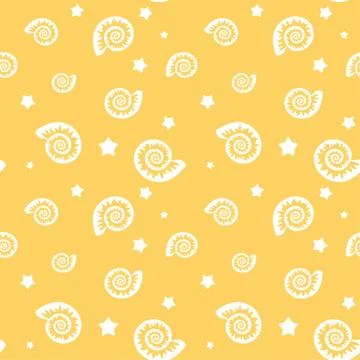 Seamless Seashell Background Stock Illustration