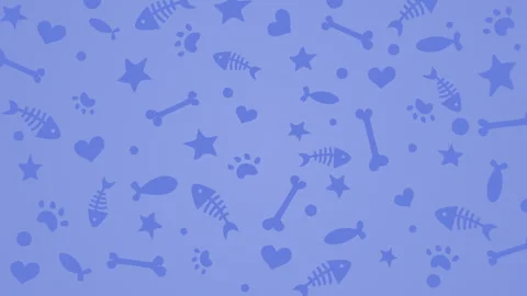Seamless set of animal pattern with paw print, heart, fish, bone. Stock Footage 247701313