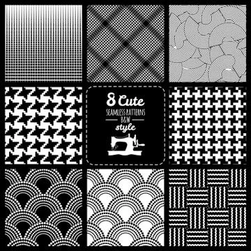 Seamless set fabric pattern Stock Illustration