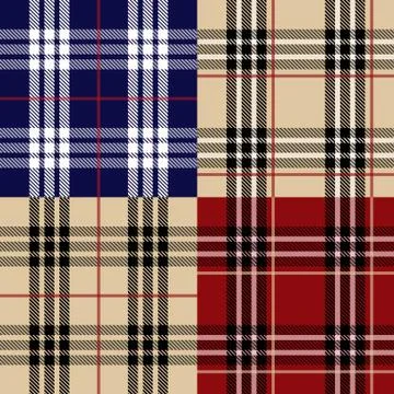 Seamless set fabric pattern Stock Illustration