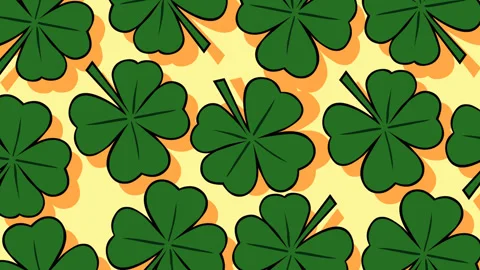 Seamless Shamrock Clover Pattern Background for St Patricks Day 스톡 동영상 331935291