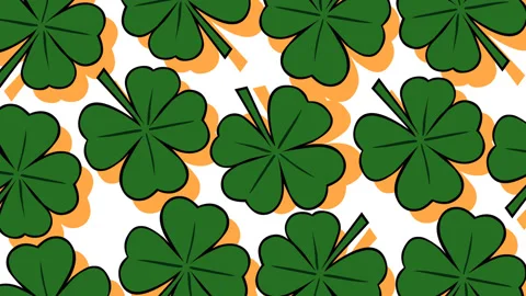 Seamless Shamrock Clover Pattern for St Patricks Day Видео 331935316