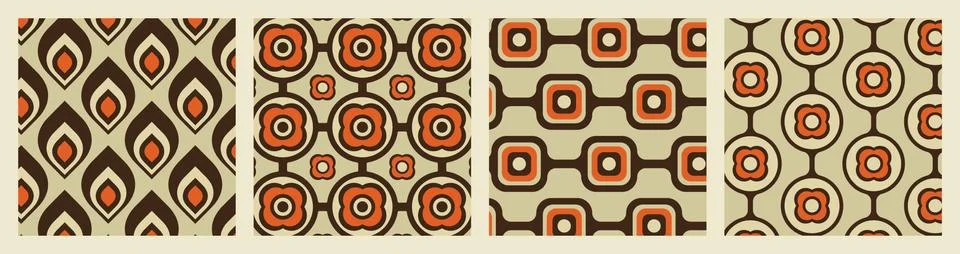 Seamless Shape Pattern Set Illustrazione stock