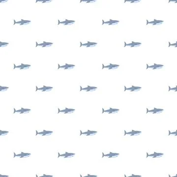 Seamless shark pattern creating a cute marine background Stock Illustration