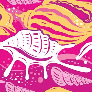Seamless shell pattern, Beach motives Stock Illustration