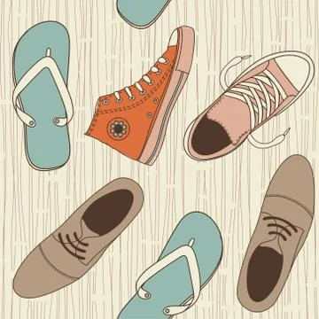Seamless shoes 스톡 일러스트