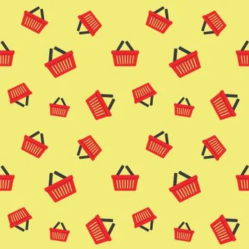 Seamless Shopping Cart Pattern Illustrazione stock