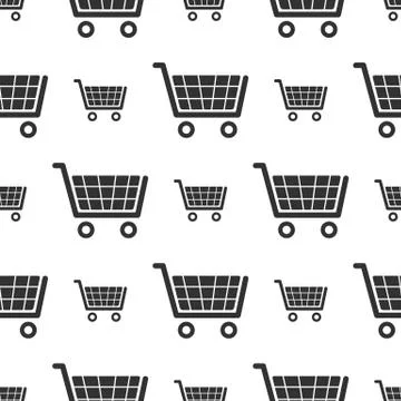 Seamless shopping cart pattern Stock Illustration