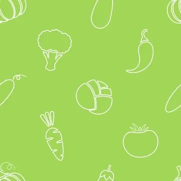 Seamless silhouette vegetable background design Stock Illustration