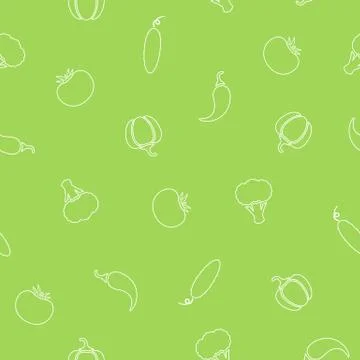 Seamless silhouette vegetable pattern illustration Stock Illustration
