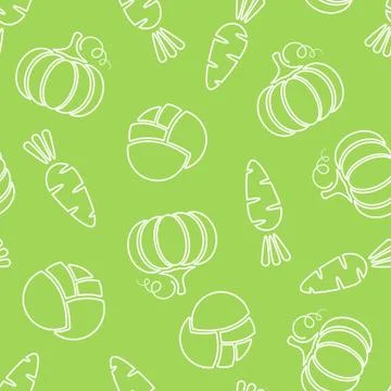 Seamless silhouette vegetable pattern vector Stock Illustration