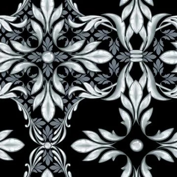 Seamless silver baroque pattern Stock-Illustration