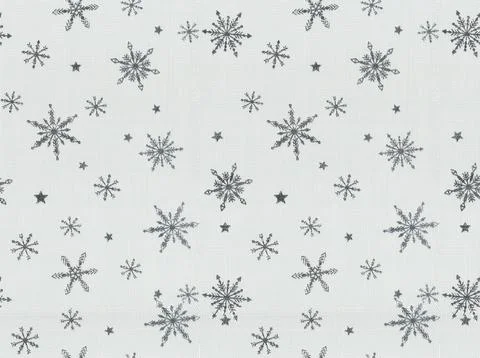 Seamless silver decorative mesh texture for decoration with snowflakes. Win.. Stock Photos