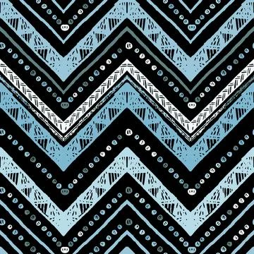 A Seamless silver metallic zigzag chevron pattern. Stock Illustration