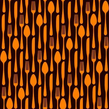 Seamless silverware background Stock Illustration