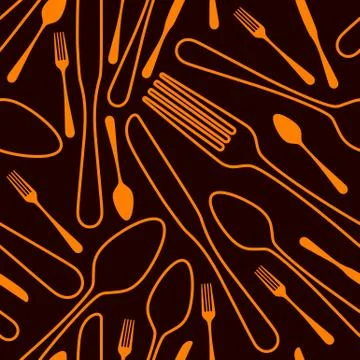 Seamless silverware background Stock Illustration
