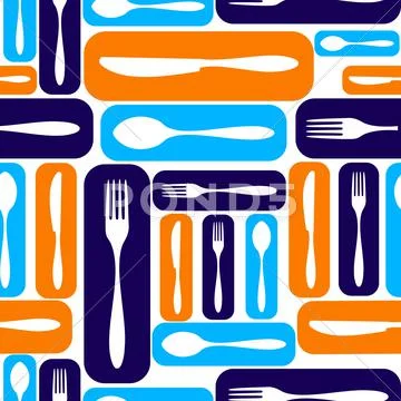 Seamless silverware pattern Stock Illustration