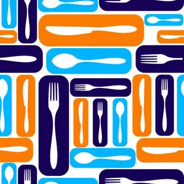 Seamless silverware pattern Illustrazione stock