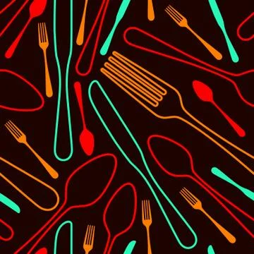Seamless silverware pattern Stock Illustration