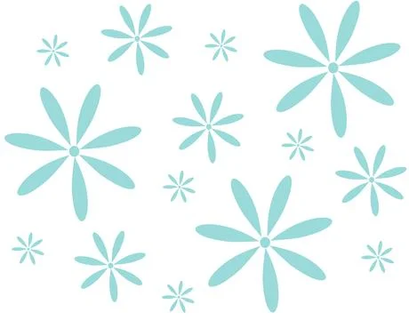 Seamless simple flat pattern with light blue spring flowers on a white Stock Illustration