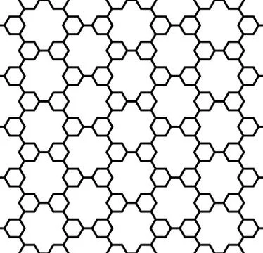Seamless simple geometric pattern hexagonal stars Illustrazione stock
