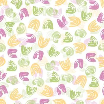 Seamless simple multicolour hand draw curve shape pattern background Stock Illustration