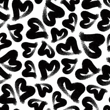 Seamless simple pattern background with doodle heart , valentine card Stock Illustration
