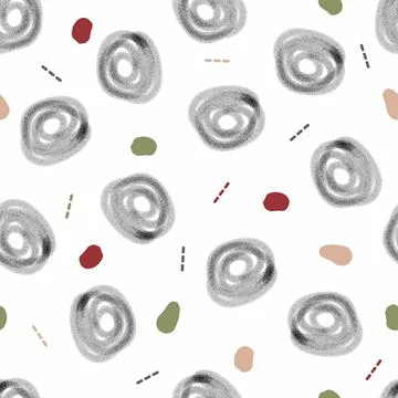 SEAMLESS SIMPLE PATTERN BACKGROUND WITH HAND DRAW DOT ELEMENTS Stock Illustration