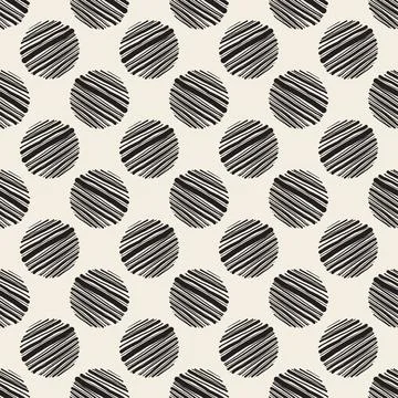 SEAMLESS SIMPLE PATTERN BACKGROUND WITH MONOCHROME HAND DRAW POLKA DOT Stockillustratie