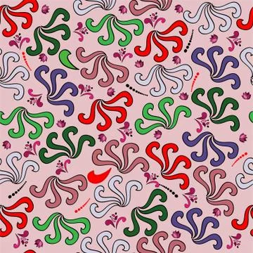 Seamless simple pattern with bright flowers Stock Illustration