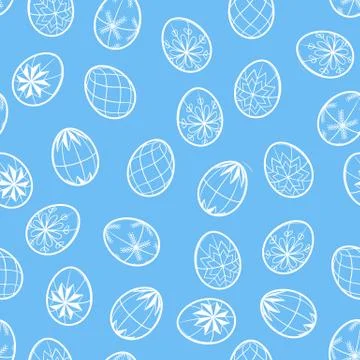 Seamless simple pattern with Easter eggs. Gift wrap and wallpaper background. Illustrazione stock