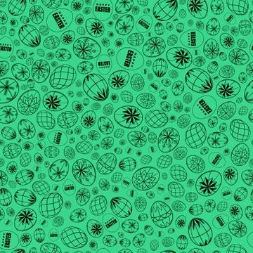 Seamless simple pattern with Easter eggs. Gift wrap and wallpaper background. Stock Illustration