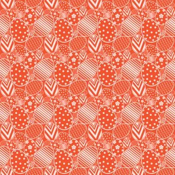 Seamless simple pattern with ornamental Collection of Flat icon Design Easter Stock Illustration