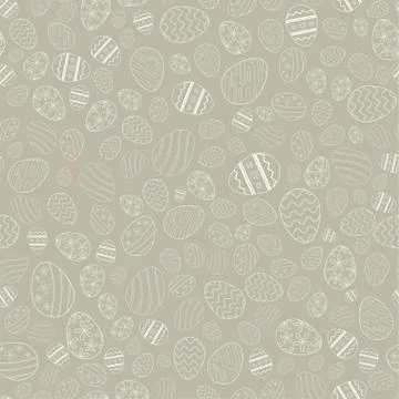 Seamless simple pattern with ornamental eggs. Easter background for printing  Illustrazione stock
