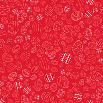 Seamless simple pattern with ornamental eggs. Easter background for printing  Stock Illustration