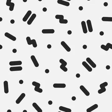 Seamless simple pattern in retro memphis style, fashion 80s - 90s. Abstract Stock Illustration
