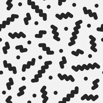 Seamless simple pattern in retro memphis style, fashion 80s - 90s. Abstract Stock Illustration