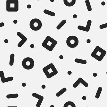 Seamless simple pattern in retro memphis style, fashion 80s - 90s. Abstract Stock Illustration