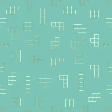 Seamless, simple pattern from tetris game cubes. Vector illustration. Stock Illustration