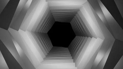 Seamless Simple Tunnel Travel Loop - Black White 4K Video stock 99262997