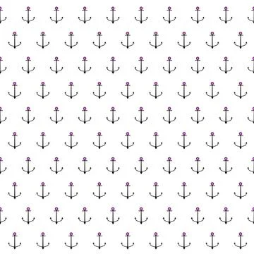 Seamless Simple Vector background, anchor Stock Illustration