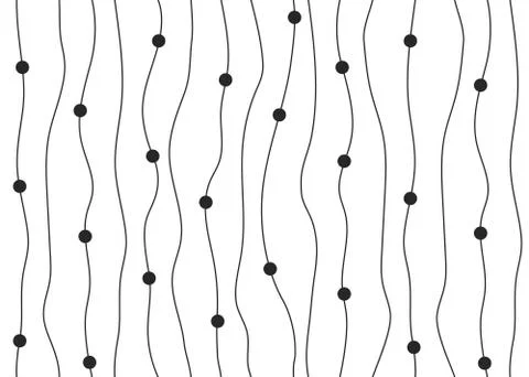 Seamless simple vector outline striped endless ornament with hearts Stock Illustration