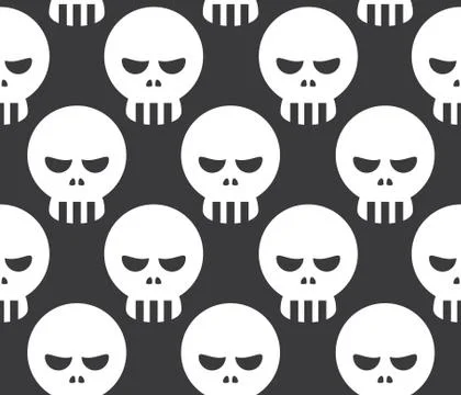 Seamless Skeleton Skull Pattern Stock Illustration