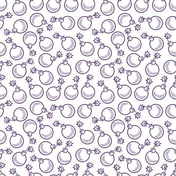Seamless sketch bombs Stock-Illustration