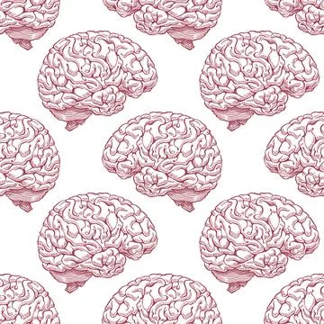 Seamless sketch brain Stock-Illustration