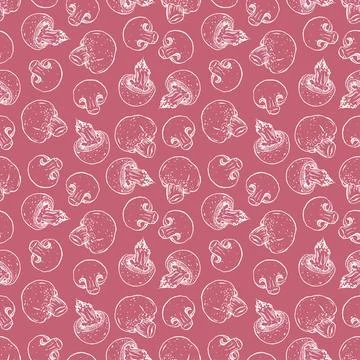 Seamless sketch champignons Stock Illustration