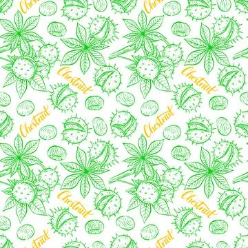 Seamless sketch chestnuts Illustrazione stock