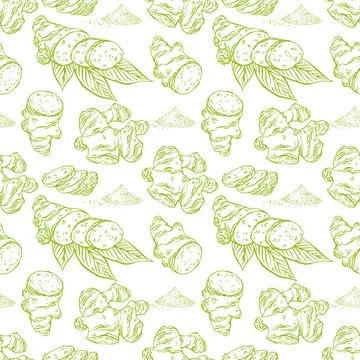 Seamless sketch ginger Stock Illustration